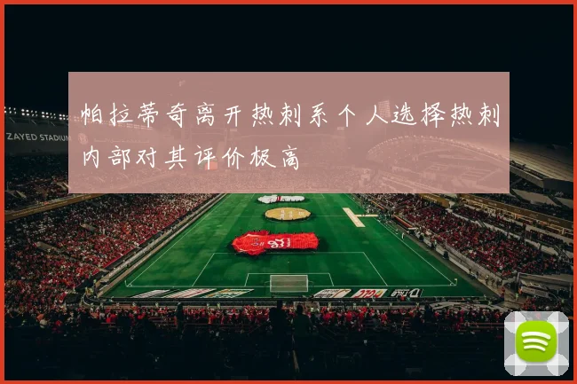 帕拉蒂奇离开热刺系个人选择热刺内部对其评价极高